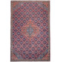 Ardabil Persian Rug 8'10" x 5'7" - Semi Antique Medallion Turquoise, White Hand Knotted | front view | SKU 111906