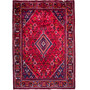 Joshaqan Persian Rug 10x7 ft - Semi Antique Medallion (Toranj), Geometric Madder Red, Navy Blue, White Hand Knotted | front view | SKU 112004
