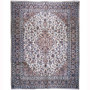 Kashmar Persian Rug 12x9 ft - Semi Antique Afshan Crimson, Ivory Hand Knotted | front view | SKU 112007