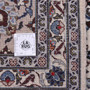 Kashmar Persian Rug 12x9 ft - Semi Antique Shah Abbasi, Medallion (Toranj) Ivory, Navy Blue, Crimson Hand Knotted | full view | SKU 112008