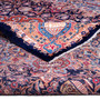 Kashmar Persian Rug 12x9 ft - Semi Antique Medallion Navy Blue, Crimson, Ivory Hand Knotted | pile detail | SKU 112010