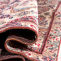 Kashan Persian Rug 8x5 ft - Semi Antique Medallion Crimson, Navy Blue Hand Knotted | detail view | SKU 112011