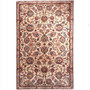 Kashan Persian Rug 8x5 ft - Semi Antique Afshan (All-Over), Shah Abbasi Cream, Madder Red, Navy Blue Hand Knotted | front view | SKU 112011