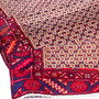 Songhor Persian Rug 11'3" x 2'11" - Semi Antique Geometric Red, Blue Hand Knotted | detail view | SKU 112012
