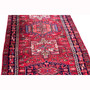 Karaja Persian Rug 10'8" x 3'1" - Semi Antique Medallion Ultramarine, Red Hand Knotted | pile detail | SKU 112015