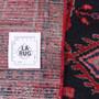 Borujerd Persian Rug 6'11" x 4'3" - Semi Antique Geometric Crimson, Navy Blue Hand Knotted | pile detail | SKU 112016