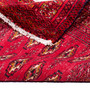 Turkmen Persian Rug 3'7" x 1'10" - Semi Antique Geometric Crimson, Navy Blue Hand Knotted | detail view | SKU 112018