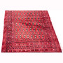 Turkmen Persian Rug 4x2 ft - Semi Antique Geometric Crimson, Navy Blue Hand Knotted | pile detail | SKU 112019