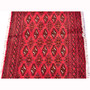 Turkmen Persian Rug 3'1" x 1'7" - Semi Antique Geometric Crimson, Navy Blue Hand Knotted | pile detail | SKU 112021
