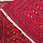 Turkmen Persian Rug 3x1 ft - Semi Antique Geometric, Turkmen Gul Crimson, Dark Red, Burgundy Hand Knotted | detail view | SKU 112021
