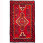 Baluch Persian Rug 2x1 ft - Semi Antique Mihrab Prayer, Geometric Red, Madder Red, Crimson Hand Knotted | front view | SKU 112022