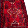 Baluch Persian Rug 2x1 ft - Semi Antique Mihrab Prayer, Geometric Red, Madder Red, Crimson Hand Knotted | pile detail | SKU 112022