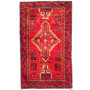 Baluch Persian Rug 2'6" x 1'5" - Semi Antique Mihrab Red, Blue Hand Knotted | front view | SKU 112023