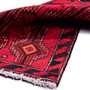 Baluch Persian Rug 2x1 ft - Semi Antique Mihrab Red, Blue Hand Knotted | detail view | SKU 112024