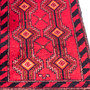 Baluch Persian Rug 2x1 ft - Semi Antique Geometric, Tribal and Nomadic Red, Black, Orange Hand Knotted | pile detail | SKU 112024