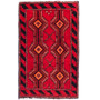 Baluch Persian Rug 2'2" x 1'4" - Semi Antique Mihrab Red, Blue Hand Knotted | front view | SKU 112025