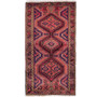 Bakhshaish Persian Rug 6'9" x 3'7" - Semi Antique Medallion Blue, Red Hand Knotted | front view | SKU 112026
