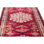 Heriz Persian Rug 10x3 ft - Semi Antique Medallion Red, Brown Hand Knotted | side view | SKU 112028