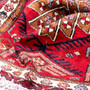 Heriz Persian Rug 10'11" x 3'7" - Semi Antique Medallion Red, Brown Hand Knotted | detail view | SKU 112028