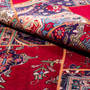 Tabriz Persian Rug 7x7 ft - Semi Antique Medallion Red, Cream Hand Knotted | detail view | SKU 112029