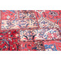 Mahal Persian Rug 7x4 ft - Semi Antique Kheshti (Garden), Herati (Mahi) Red, Ivory, Navy Blue Hand Knotted | side view | SKU 112031