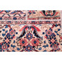 Mahal Persian Rug 4x2 ft - Semi Antique Kheshti Garden, Herati Mahi Red, Ivory, Navy Blue Hand Knotted | back view | SKU 112036
