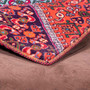Zanjan Persian Rug 4'11" x 2'11" - Semi Antique Medallion Navy Blue, Crimson Hand Knotted | detail view | SKU 112037
