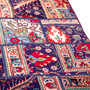 Tabriz Persian Rug 4x2 ft - Semi Antique Kheshti Garden, Composite Navy Blue, Madder Red, Cream Hand Knotted | pile detail | SKU 112039