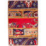 Tabriz Persian Rug 2x1 ft - Semi Antique Medallion Red, Cream Hand Knotted | front view | SKU 112040