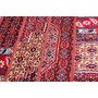 Zanjan Persian Rug 2'11" x 1'12" - Semi Antique Medallion Navy Blue, Crimson Hand Knotted | side view | SKU 112041