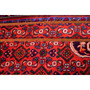 Zanjan Persian Rug 3x2 ft - Semi Antique Herati (Mahi), Geometric Crimson, Navy Blue, Orange Hand Knotted | pile detail | SKU 112042