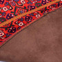Zanjan Persian Rug 3x2 ft - Semi Antique Herati (Mahi), Geometric Crimson, Navy Blue, Orange Hand Knotted | back view | SKU 112042