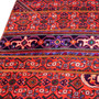 Zanjan Persian Rug 3'1" x 2'9" - Semi Antique Medallion Navy Blue, Crimson Hand Knotted | full view | SKU 112042