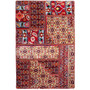 Zanjan Persian Rug 2x1 ft - Semi Antique Kheshti Garden, Geometric Madder Red, Crimson, Burgundy Hand Knotted | front view | SKU 112043