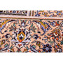 Kashan Persian Rug 4x2 ft - Semi Antique Kheshti Garden, Shah Abbasi Cream, Navy Blue, Crimson Hand Knotted | side view | SKU 112045
