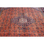 Ardabil Persian Rug 9x6 ft - Semi Antique Medallion (Toranj), Herati (Mahi) Rust Red, Navy Blue, Cream Hand Knotted | side view | SKU 112051