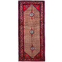 Kurdish Persian Rug 10'6" x 4'3" - Semi Antique Medallion Red, Blue Hand Knotted | front view | SKU 112102