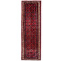 Hamadan Persian Rug 11x3 ft - Semi Antique Afshan Red, Blue Hand Knotted | front view | SKU 112103