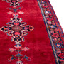 Ferdows Persian Rug 11x3 ft - Semi Antique Medallion (Toranj), Geometric Red, Navy Blue, Ivory Hand Knotted | back view | SKU 112106