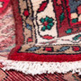 Hamadan Persian Rug 9x3 ft - Semi Antique Afshan Red, Blue Hand Knotted | pile detail | SKU 112107