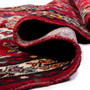 Hamadan Persian Rug 10'7" x 3'7" - Semi Antique Afshan Red, Blue Hand Knotted | corner detail | SKU 112109
