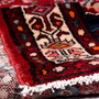 Hamadan Persian Rug 10'7" x 3'7" - Semi Antique Afshan Red, Blue Hand Knotted | pile detail | SKU 112109