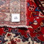 Hamadan Persian Rug 10x3 ft - Semi Antique Afshan Red, Blue Hand Knotted | full view | SKU 112109