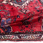 Hamadan Persian Rug 9x3 ft - Semi Antique Medallion (Toranj), Herati (Mahi) Madder Red, Navy Blue, Cream Hand Knotted | corner detail | SKU 112111