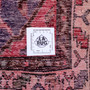 Hamadan Persian Rug 9x3 ft - Semi Antique Medallion (Toranj), Herati (Mahi) Madder Red, Navy Blue, Cream Hand Knotted | full view | SKU 112111