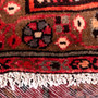 Hamadan Persian Rug 9x3 ft - Semi Antique Afshan Red, Blue Hand Knotted | pile detail | SKU 112112