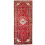 Hamadan Persian Rug 9x3 ft - Semi Antique Afshan Red, Blue Hand Knotted | front view | SKU 112112