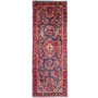 Hamadan Persian Rug 9'7" x 3'3" - Semi Antique Afshan Red, Blue Hand Knotted | front view | SKU 112114