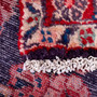 Hamadan Persian Rug 9x3 ft - Semi Antique Afshan Red, Blue Hand Knotted | pile detail | SKU 112114