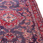 Hamadan Persian Rug 9'7" x 3'3" - Semi Antique Afshan Red, Blue Hand Knotted | back view | SKU 112114